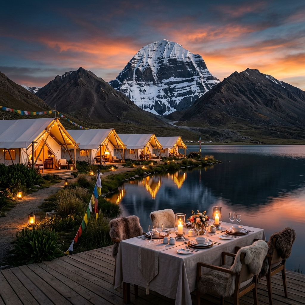 Comfortable campsite and kitchen support tents