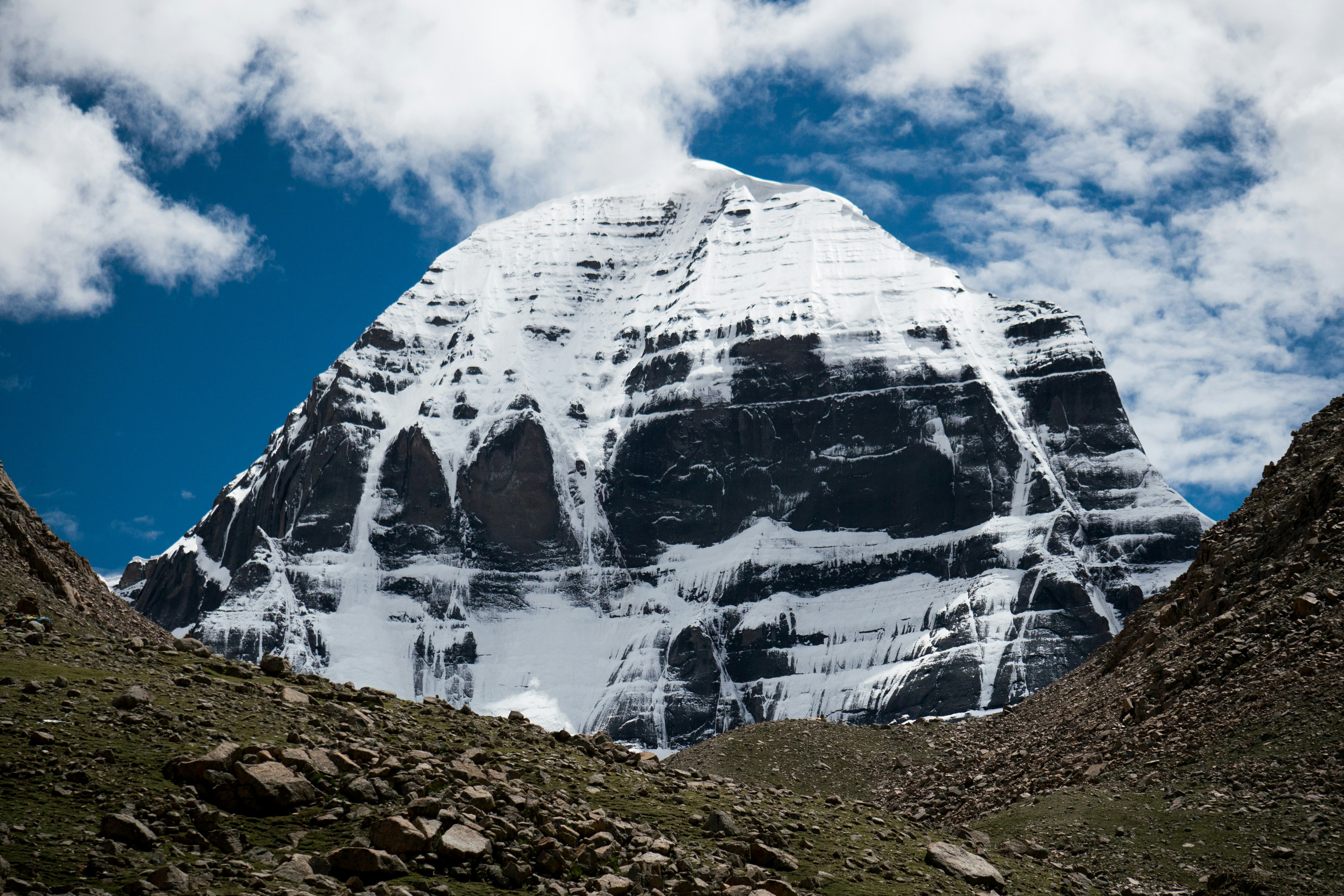 Mount Kailash snow peak close-up